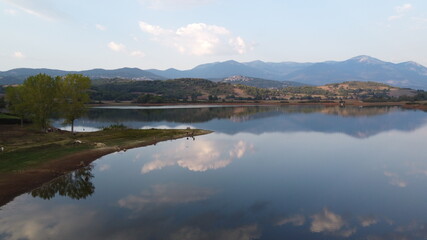 immagine aerea del lago di Canterno