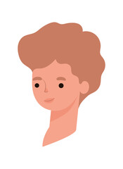 woman face with ligth hair on a white background