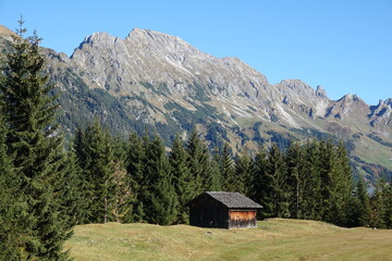 Fototapeta na wymiar Almütte bei Sonntag-Stein in Vorarlberg