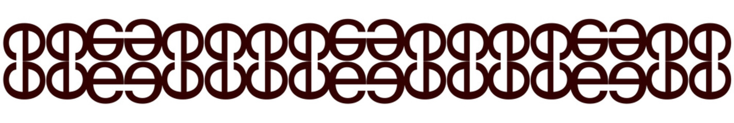 Alphabet lettering e ornament footer in red color	