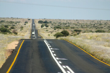 Hazy road in the desert