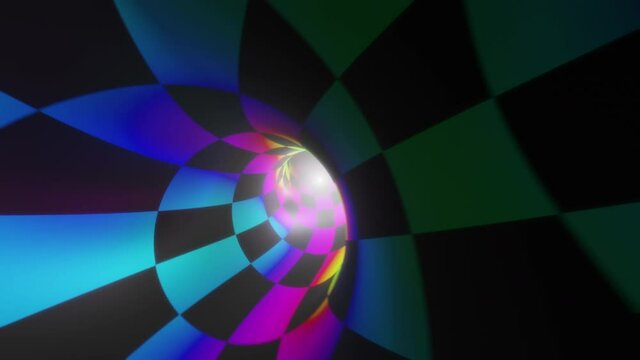 Color Chequerboard Light Tunnel Wiggle Loop