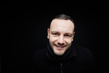 Obraz premium Portrait of a person on a black background