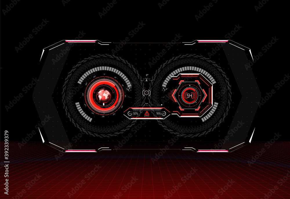 Poster hud elements mega set pack. dashboard display virtual reality technology screen. abstract hud ui gui