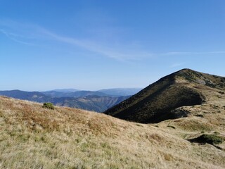 Mountain range with small people
