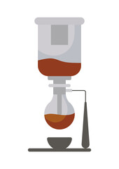 syphon vacumm pot over a white background