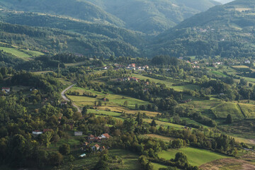 Fototapeta na wymiar Beautiful rural landscape in western Serbia
