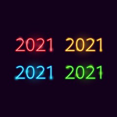 2021 Colorful New Year Neon