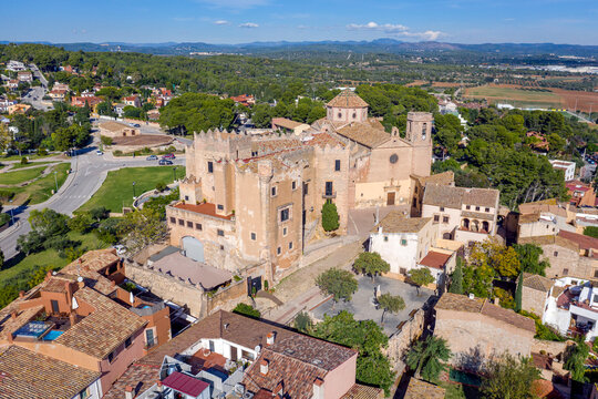 Sant Marti Church and Altafulla Castle in Altafulla, Spain
