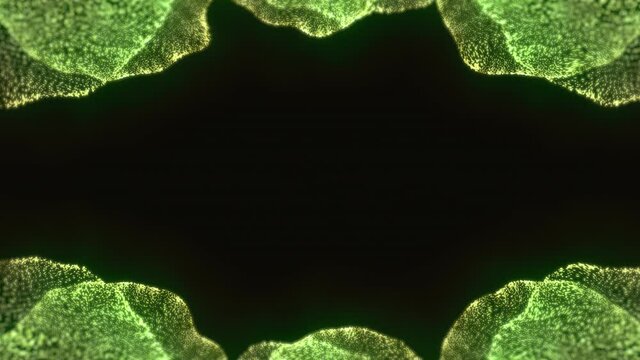 Green glowing frame's ornament with space for the title.