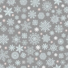 Christmas seamless pattern with cute snowflake