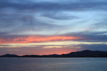 sunset over the harbor