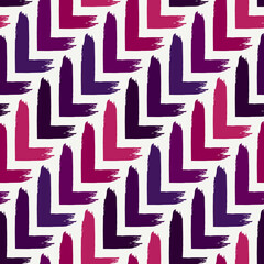 Paint brush seamless pattern. Freehand grunge design background. Diagonal parquet tile flooring motif ornament