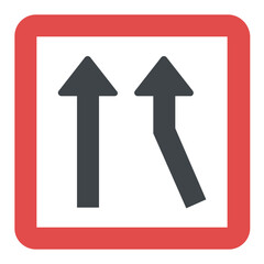 
Change direction road sign 
