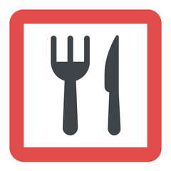 
Restaurant road traffic sign 
