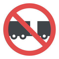 
Circular traffic sign indicating no lorries 
