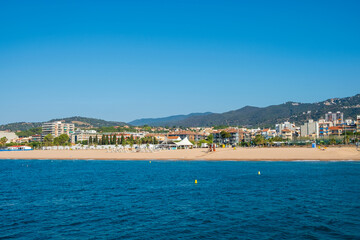 Lloret de Mar beach in summer season, Catalonia, Costa Brava