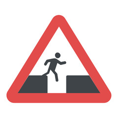 
Caution open hole warning sign 
