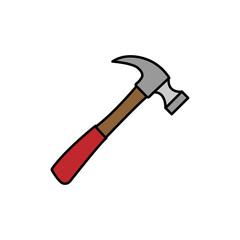 Color hammer icon. Isolated vector illustration.