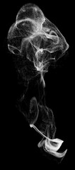 3D illustration looks like smoke on black background.
