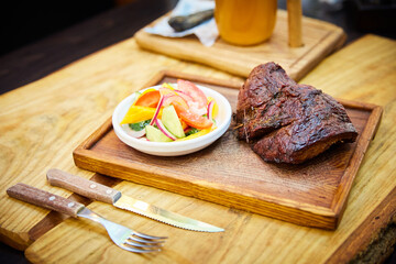 grilled meat with vegetables