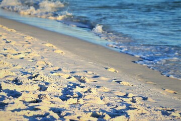 Ocean water, shore of a sandy beach