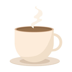 cup icon with steam in white background