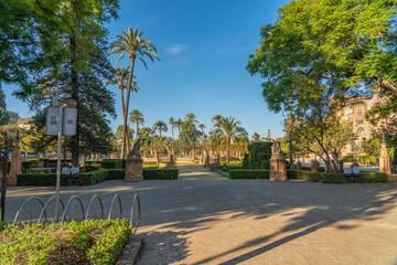 Obraz premium Parque de Maria Luisa is a famous public park in Sevilla, along the Guadalquivir River, Andalusia.