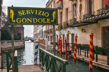 A port of gondolas in Venice