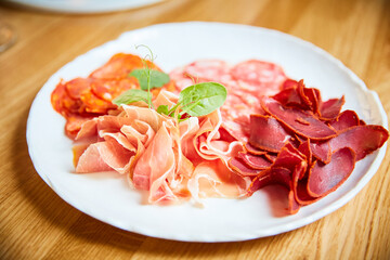 meat for beer, prosciutto and salami