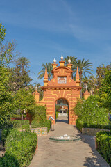 Gardens in Reales Alcazares, Seville, Andalusia, Spain