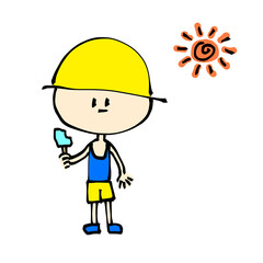 夏休みにアイスを食べる男の子