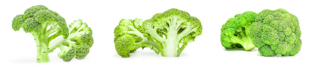 Collection of broccoli cabbage on a background