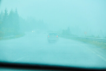 dangerous rain for the driver
