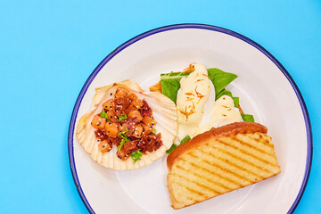 sandwich with salmon and caviar