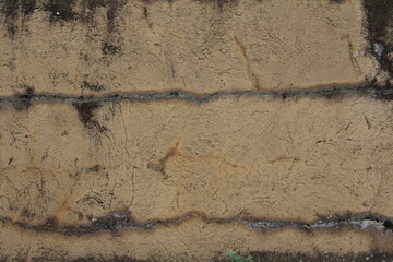 Gelb grau verputzte Betonmauer