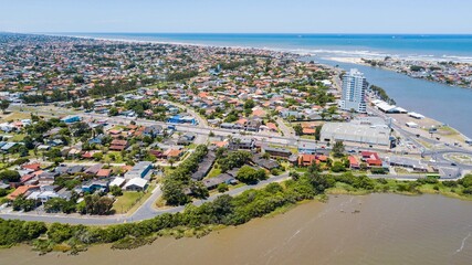 Fototapeta premium Imbé - RS. Aerial view of Imbé city and beach - Rio Grande do Sul – Brazil