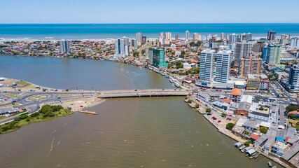 Fototapeta na wymiar Tramandaí - RS. Aerial view of Tramandai city and beach - Rio Grande do Sul – Brazil