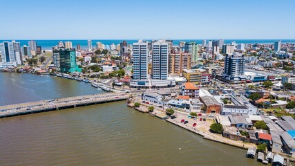 Fototapeta na wymiar Tramandaí - RS. Aerial view of Tramandai city and beach - Rio Grande do Sul – Brazil