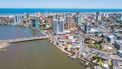 Obraz na płótnie Canvas Tramandaí - RS. Aerial view of Tramandai city and beach - Rio Grande do Sul – Brazil