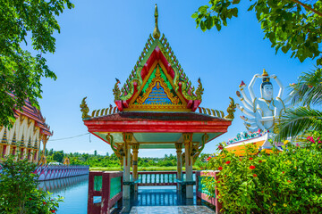 Buddhist pagoda in Wat Plai Laem on the island of Koh Samui, Thailand