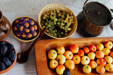 ripe fruit food on the table cooking as a background