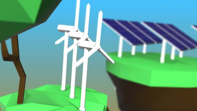4k video of the production of energy from the sun as ecological energy.