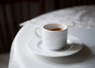 cup of coffee on a table