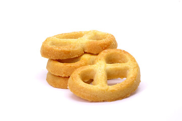 Butter cookies isolated on white background
