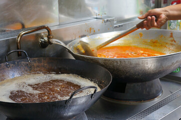 cooking in the kitchen