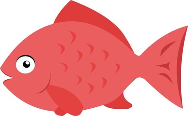 Vector emoticon illustration of a pink fish