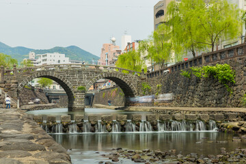 日本　長崎県長崎市、中島側に架かる眼鏡橋