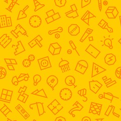 Seamless pattern with construction icons. Vector illustration