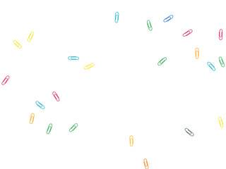 Stationary paperclips isolated on white background